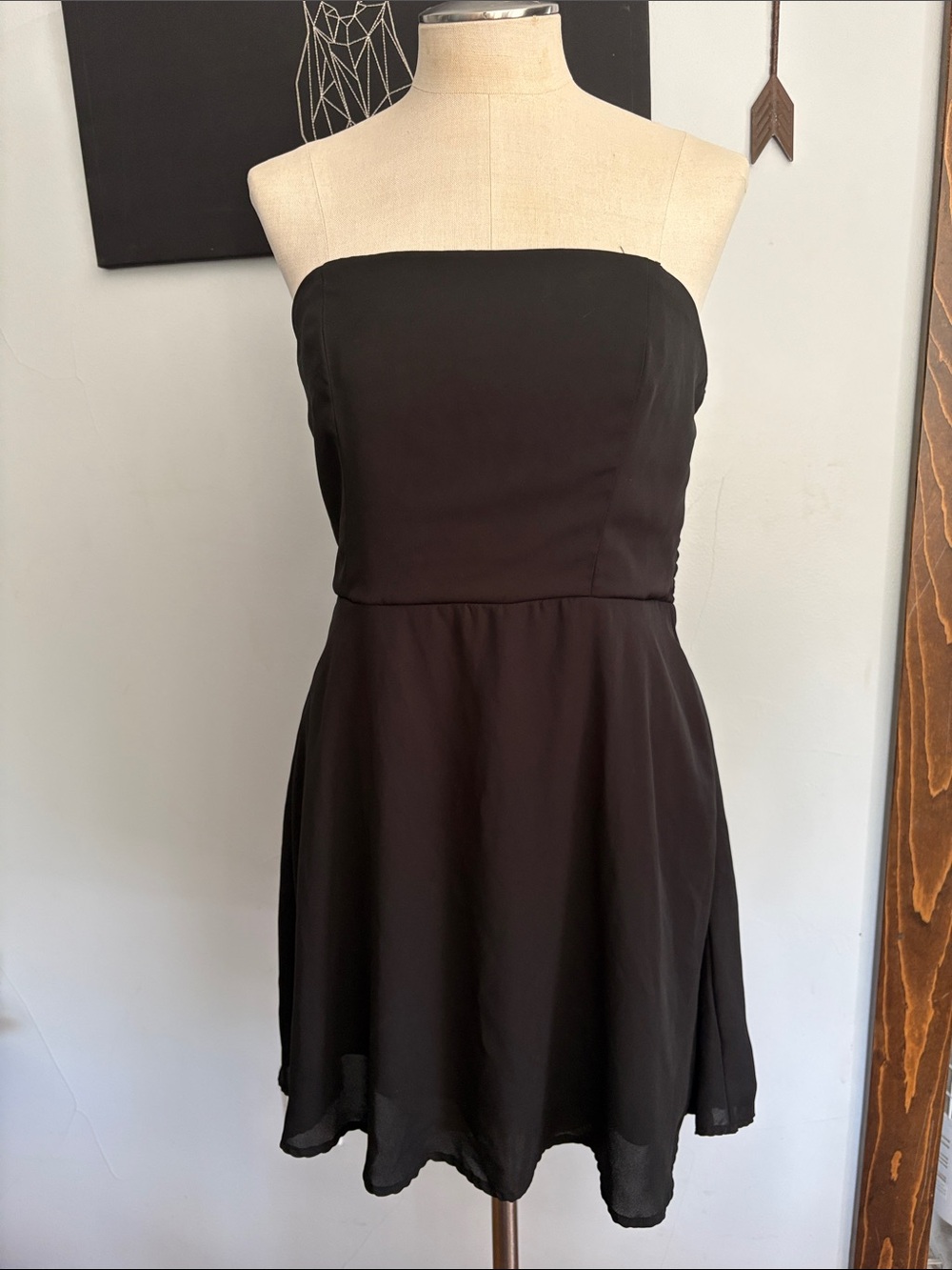 Lily Rose Black Strapless Smocked Dress